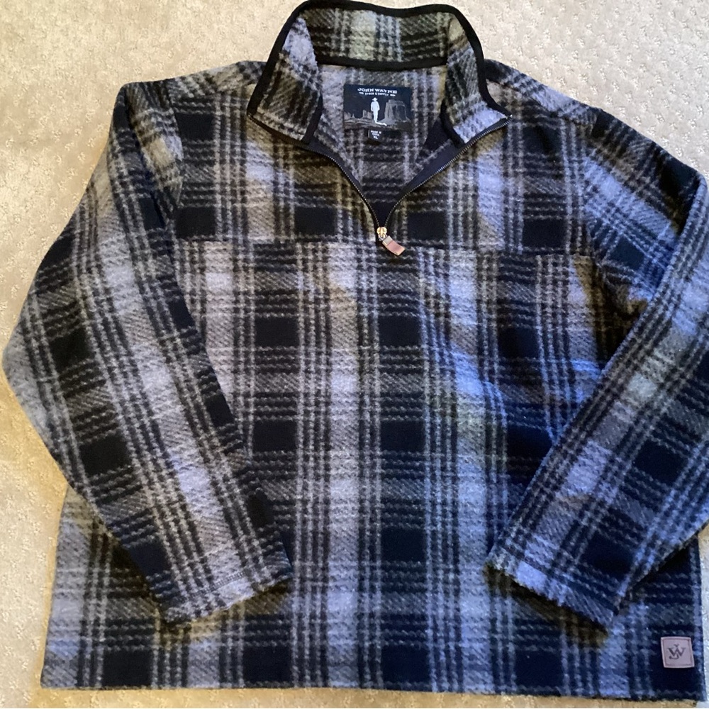 Plaid Quarter-Zip Sweatshirt